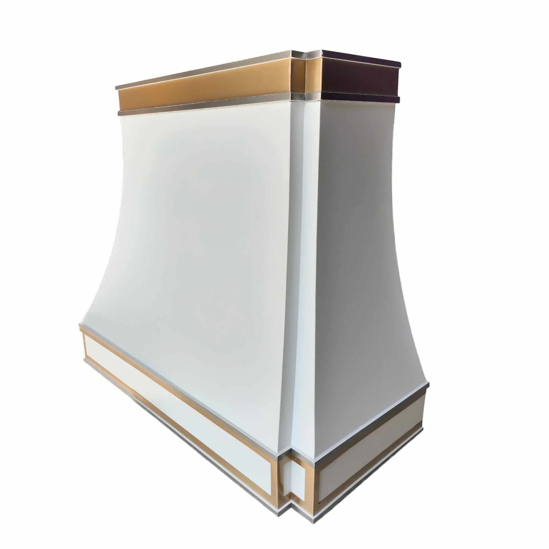 Fobest Stainless Steel White Range Hood with Gold Accents FSS-201-Stainless Steel Range Hood-Fobest