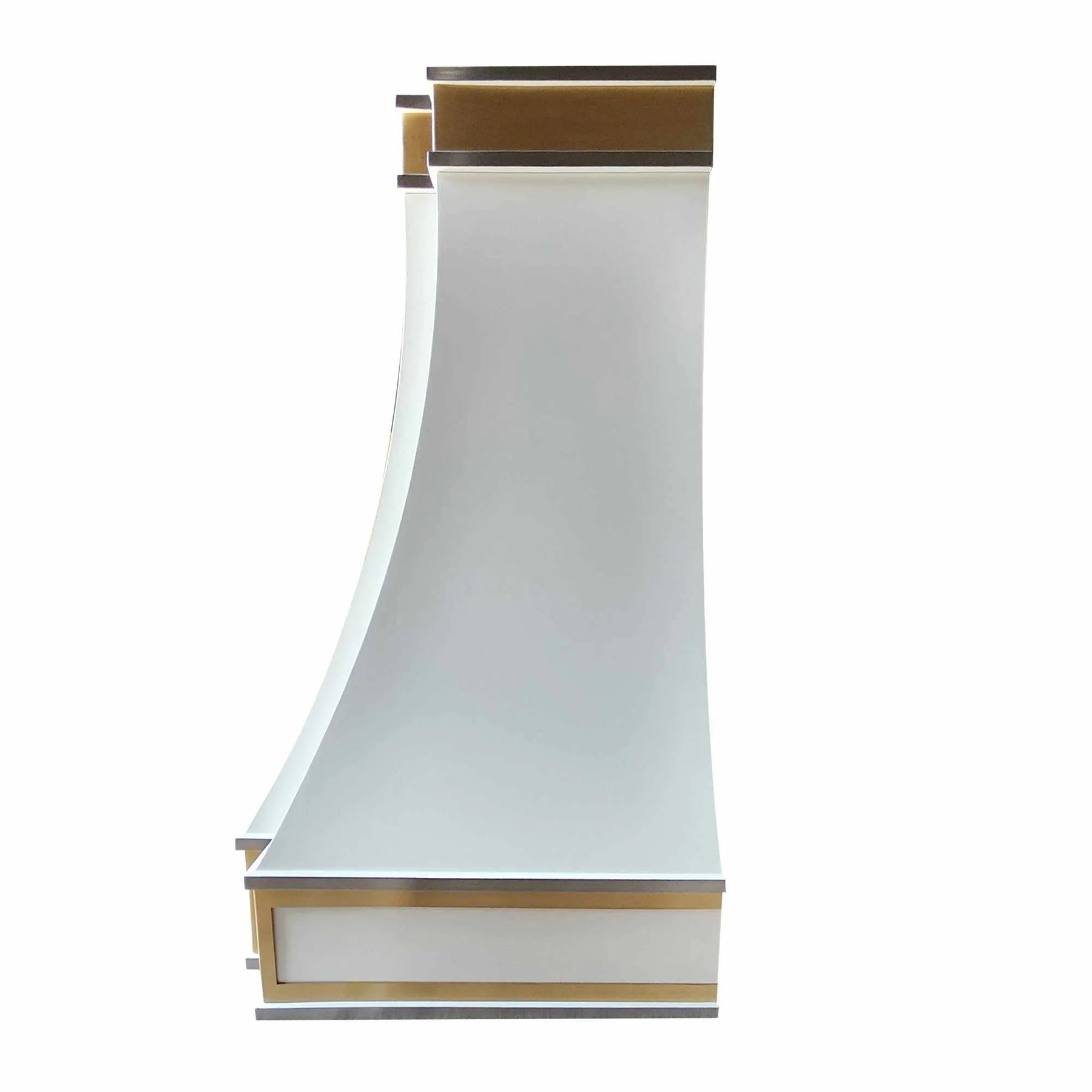 Fobest Stainless Steel White Range Hood with Gold Accents FSS-201-Stainless Steel Range Hood-Fobest