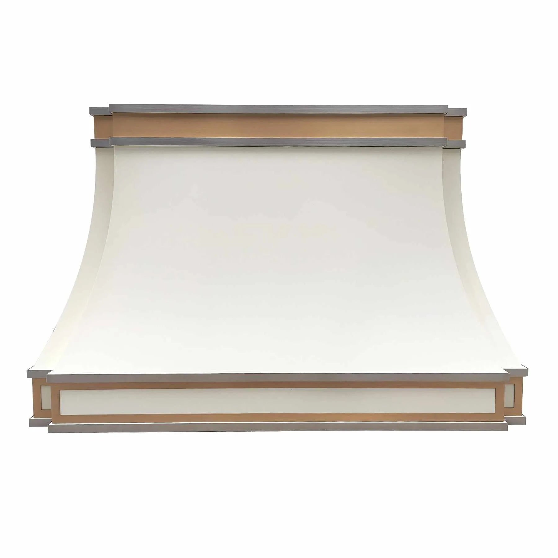 Fobest Stainless Steel White Range Hood with Gold Accents FSS-201-Stainless Steel Range Hood-Fobest
