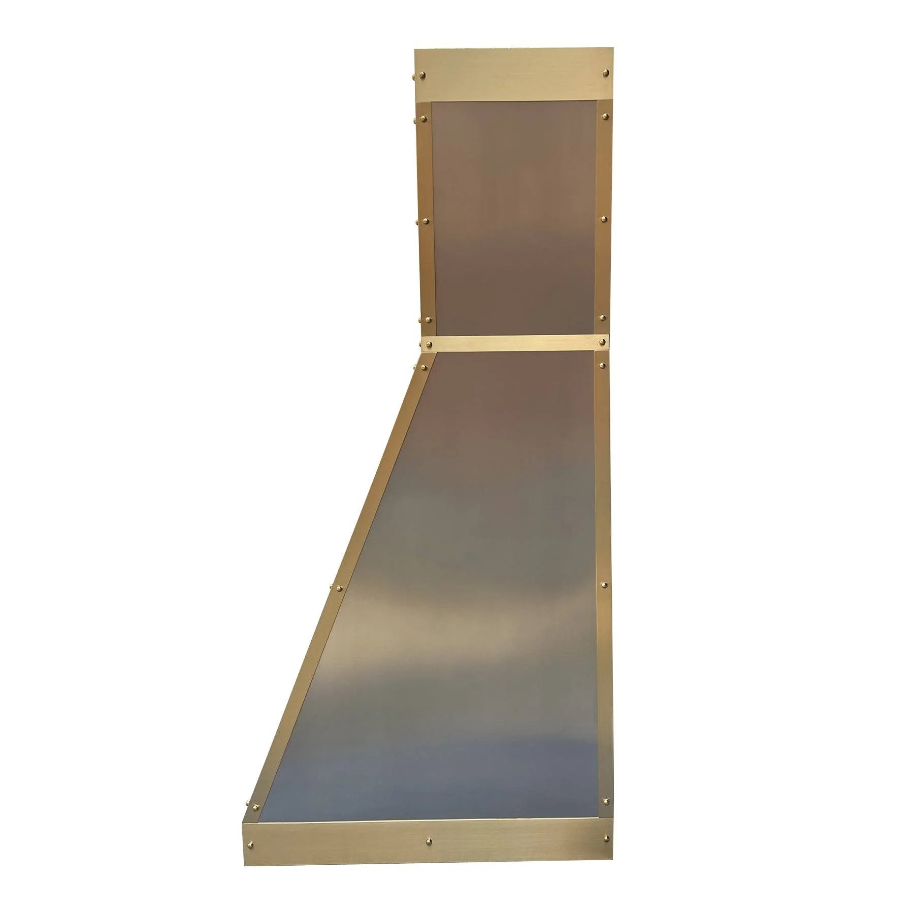Fobest Tapered Stainless Steel Range Hood with Brass Trim FSS-110-Stainless Steel Range Hood-Fobest