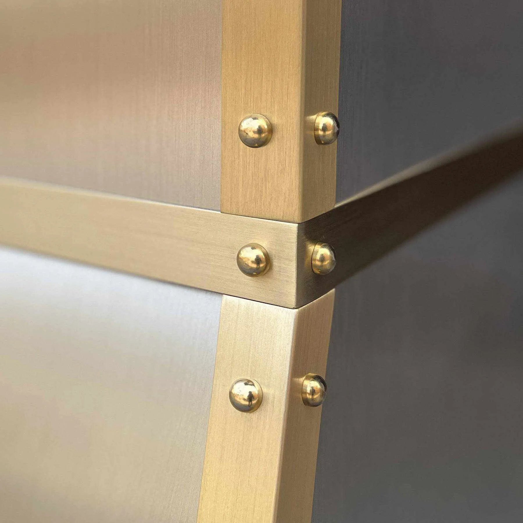 Fobest Tapered Stainless Steel Range Hood with Brass Trim FSS-110-Stainless Steel Range Hood-Fobest
