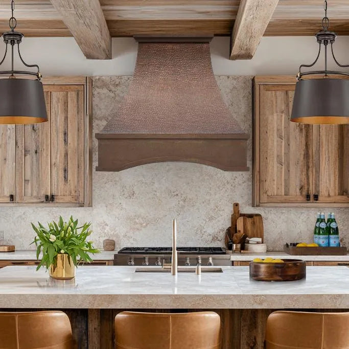Fobest Vintage Copper Range Hood with Bottom Arched Design FCP-234-Copper Range Hood-Fobest