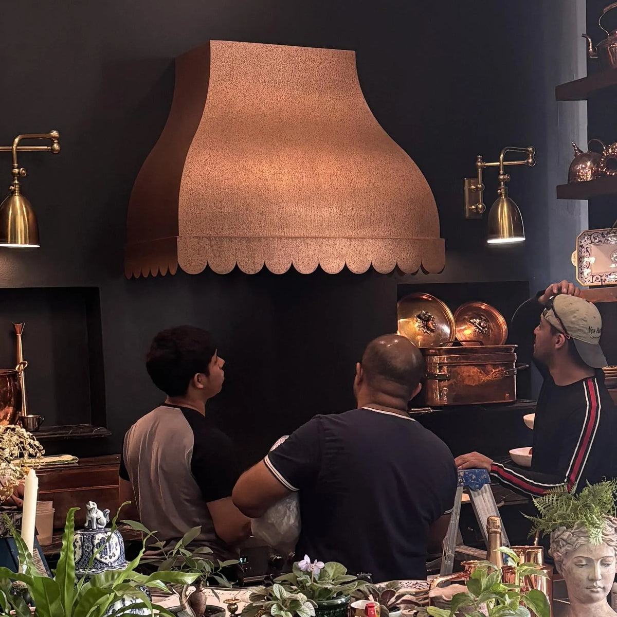 Fobest Vintage Copper Range Hood with Scalloped Bottom FCP-150-Copper Range Hood-Fobest