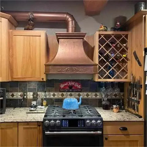 Fobest Vintage Copper Range Hood with center apron design FCP-121-Copper Range Hood-Fobest