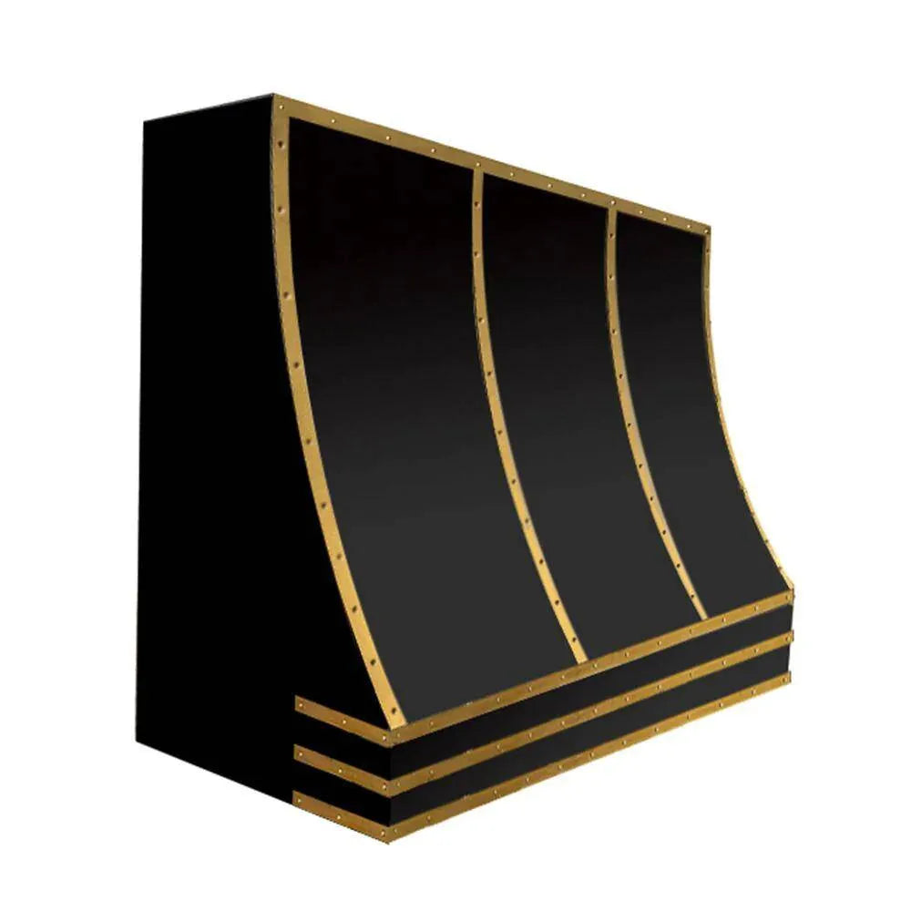 Fobest Wall Mount Stainless Steel Range Hood with Bold Brass Accents FSS-26-Stainless Steel Range Hood-Fobest