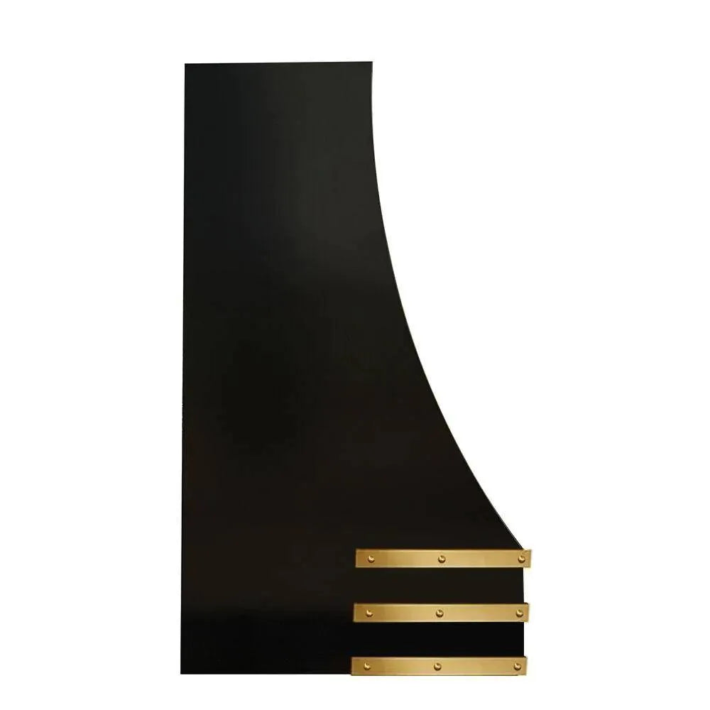 Fobest Wall Mount Stainless Steel Range Hood with Bold Brass Accents FSS-26-Stainless Steel Range Hood-Fobest