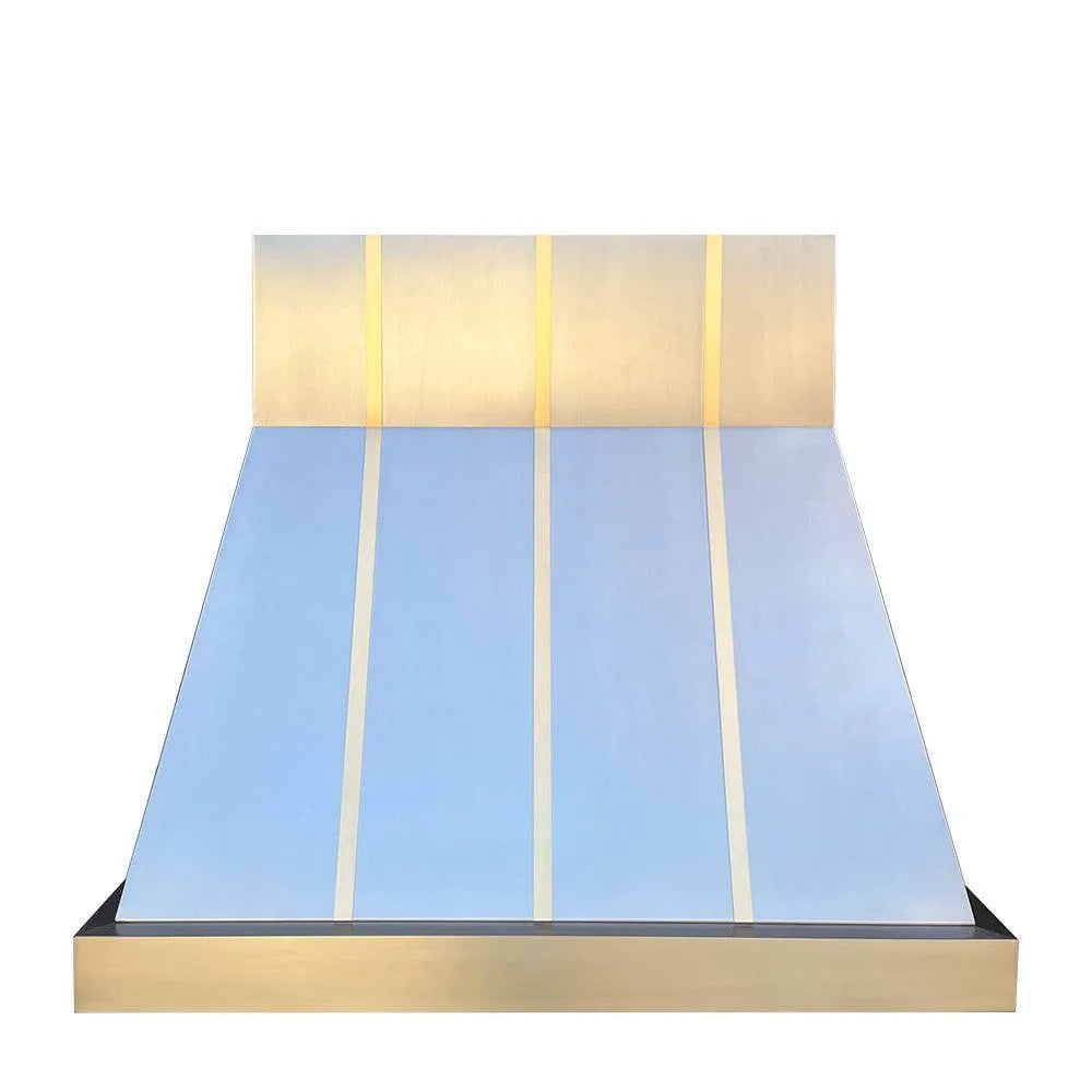 Fobest Wall Mount Stainless Steel Range Hood with Gold Bands FSS-19-Stainless Steel Range Hood-Fobest