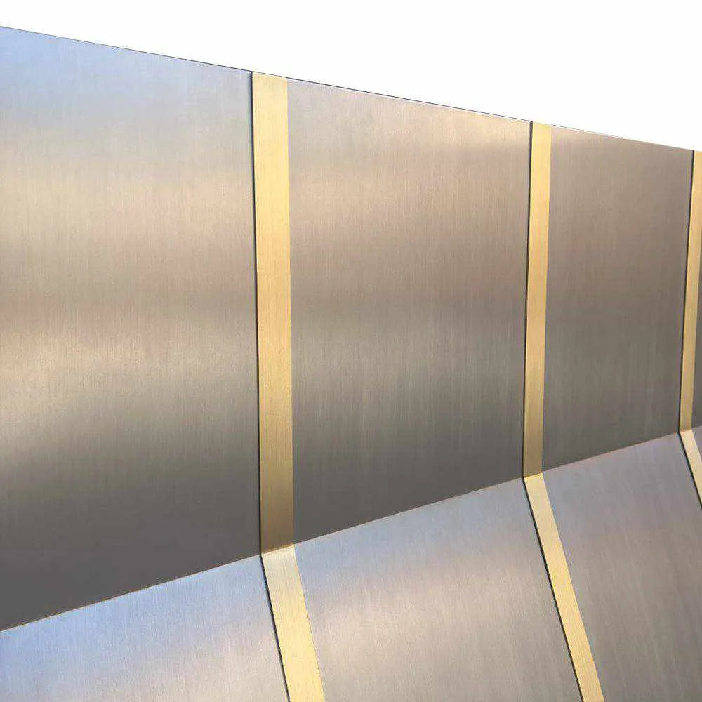 Fobest Wall Mount Stainless Steel Range Hood with Gold Bands FSS-19-Stainless Steel Range Hood-Fobest