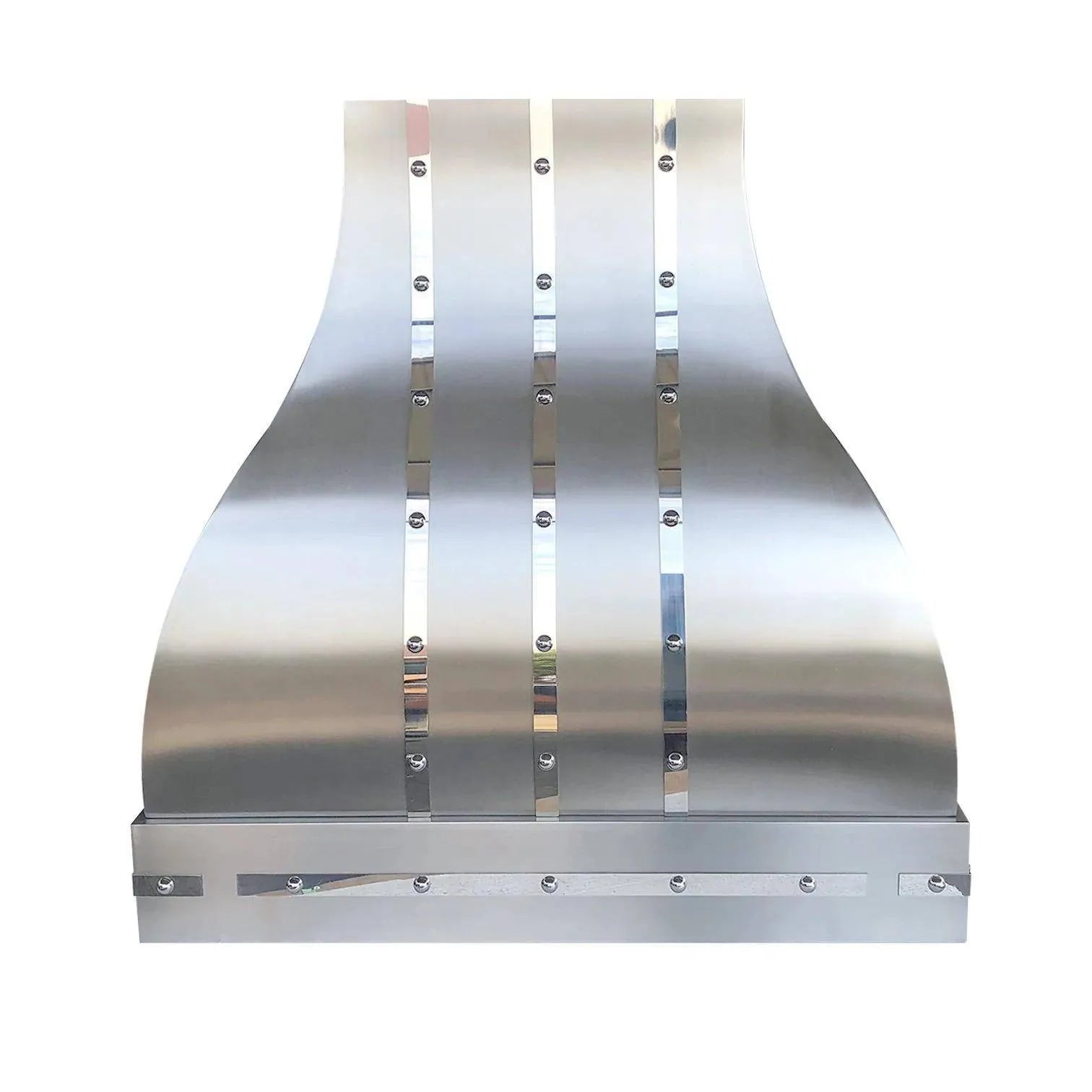 Fobest Wall Mounted Stainless Steel Kitchen Hood with Polish Band FSS-27-Stainless Steel Range Hood-Fobest