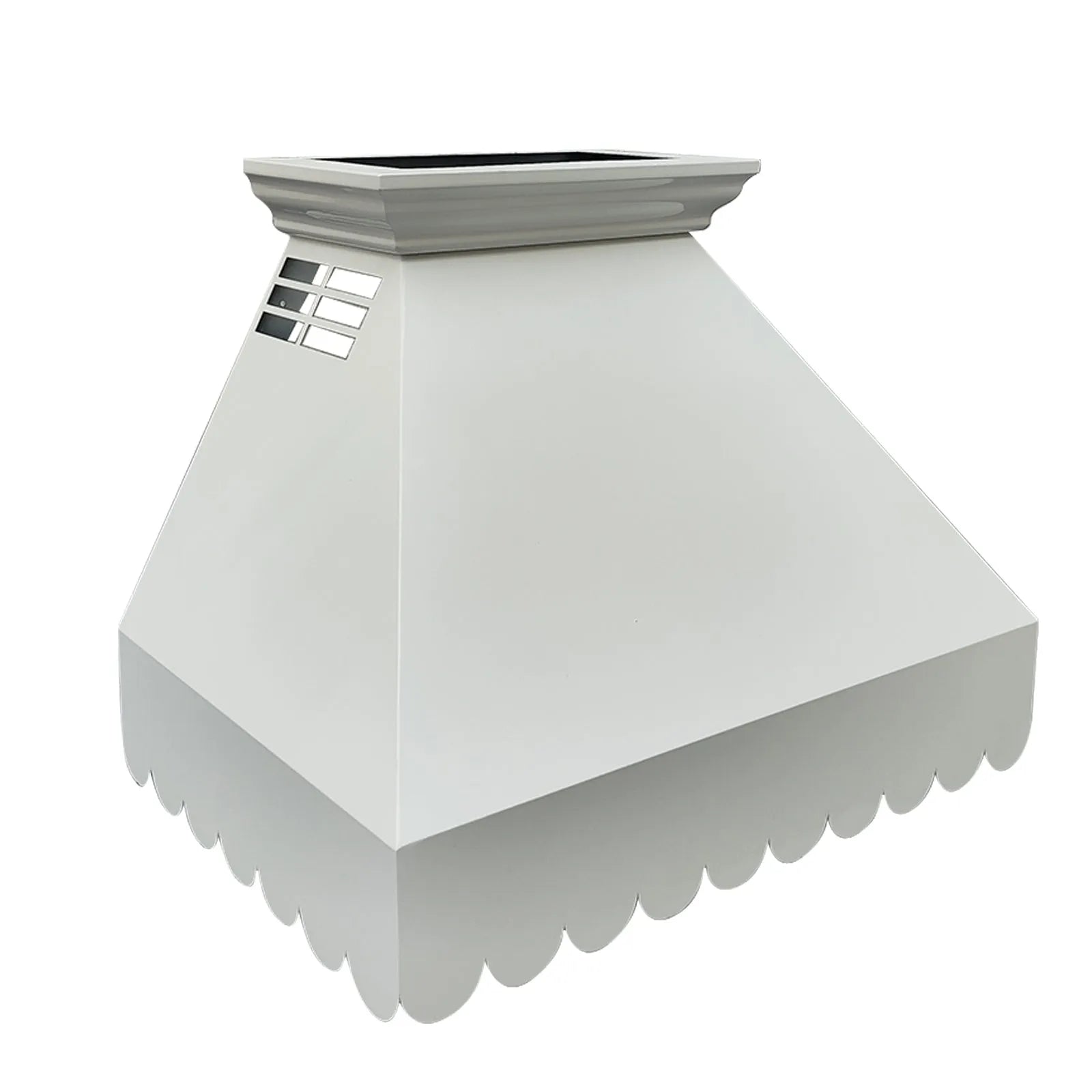 Fobest White Kitchen Range Hood with Scalloped Edge FSS-409-Stainless Steel Range Hood-Fobest