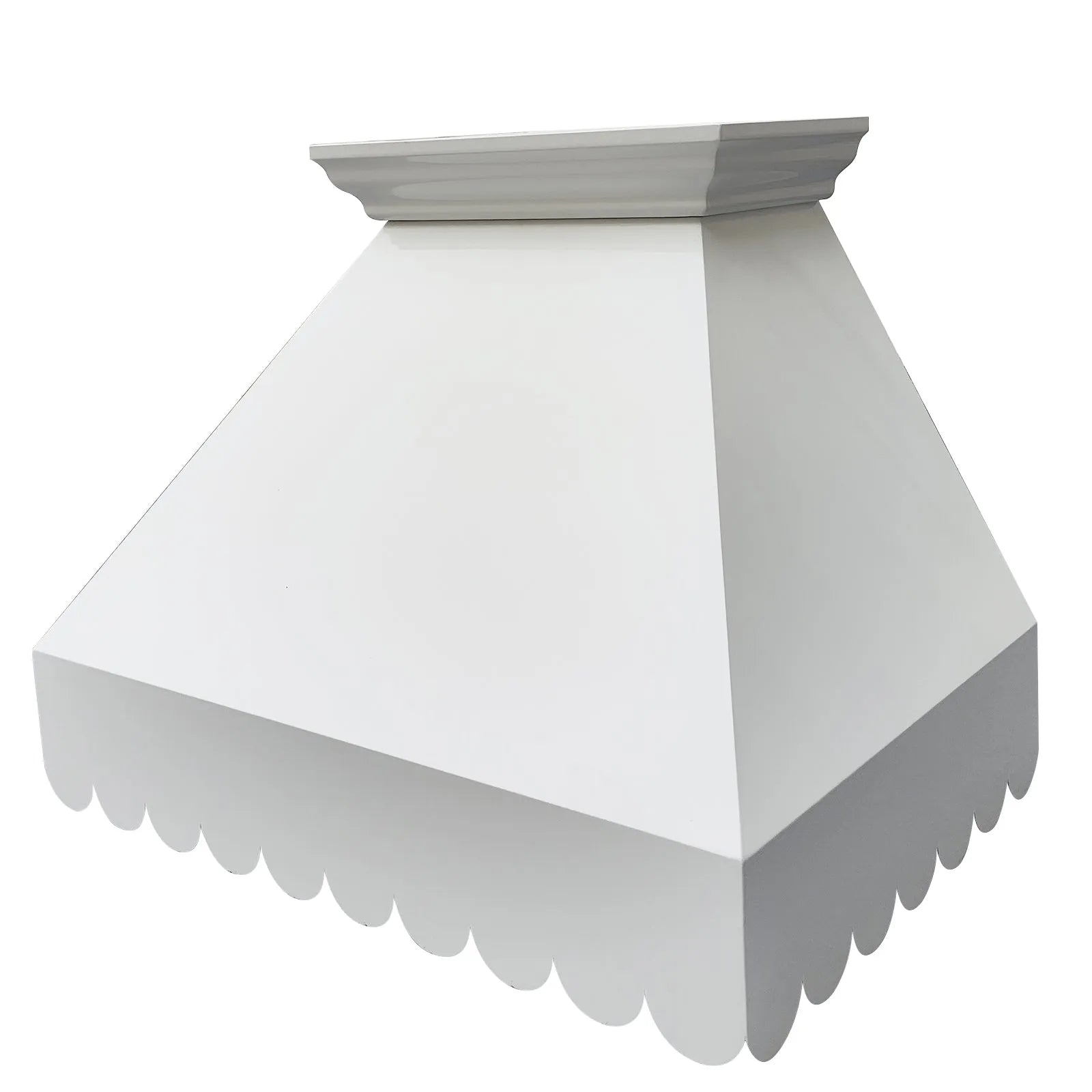 Fobest White Kitchen Range Hood with Scalloped Edge FSS-409-Stainless Steel Range Hood-Fobest