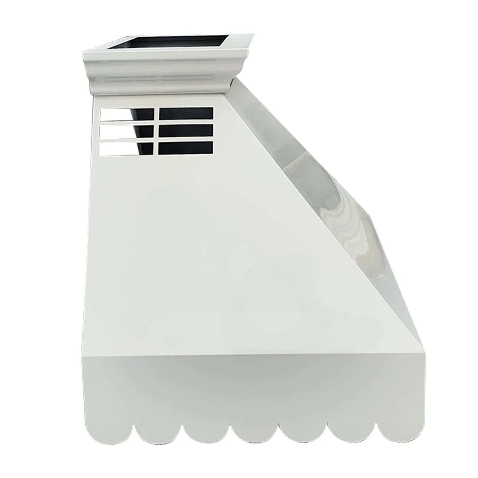 Fobest White Kitchen Range Hood with Scalloped Edge FSS-409-Stainless Steel Range Hood-Fobest