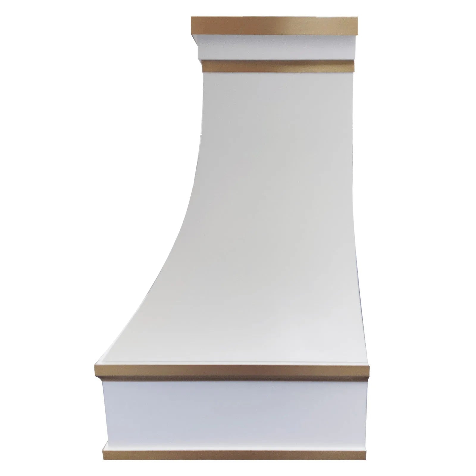 Fobest White Range Hood with Arched Design and Brass Trim FSS-403-Stainless Steel Range Hood-Fobest
