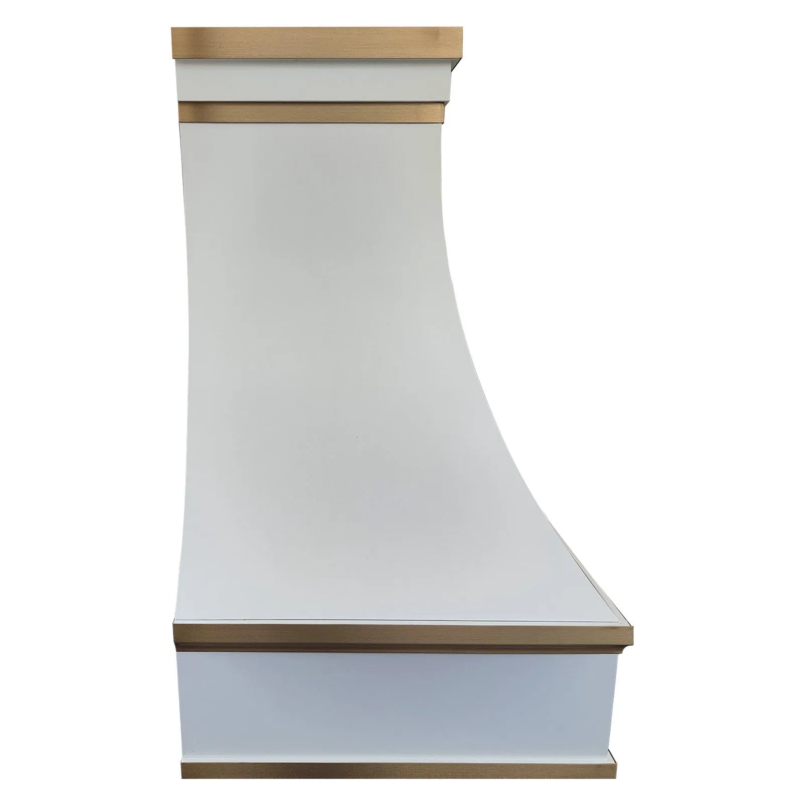 Fobest White Range Hood with Arched Design and Brass Trim FSS-403-Stainless Steel Range Hood-Fobest