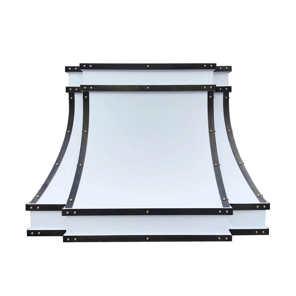 Fobest White Stainless Steel Range Hood Grey Straps FSS-375-Stainless Steel Range Hood-Fobest