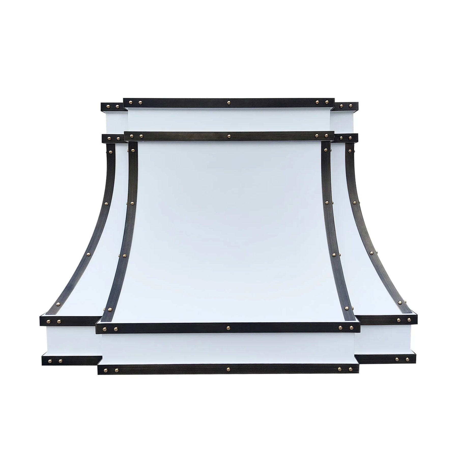 Fobest White Stainless Steel Range Hood Grey Straps FSS-375-Stainless Steel Range Hood-Fobest