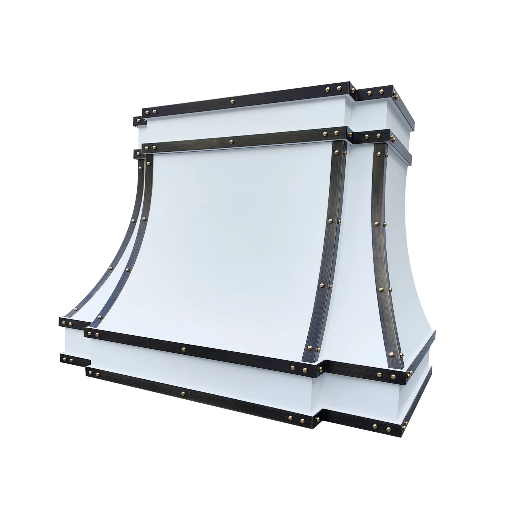 Fobest White Stainless Steel Range Hood Grey Straps FSS-375-Stainless Steel Range Hood-Fobest