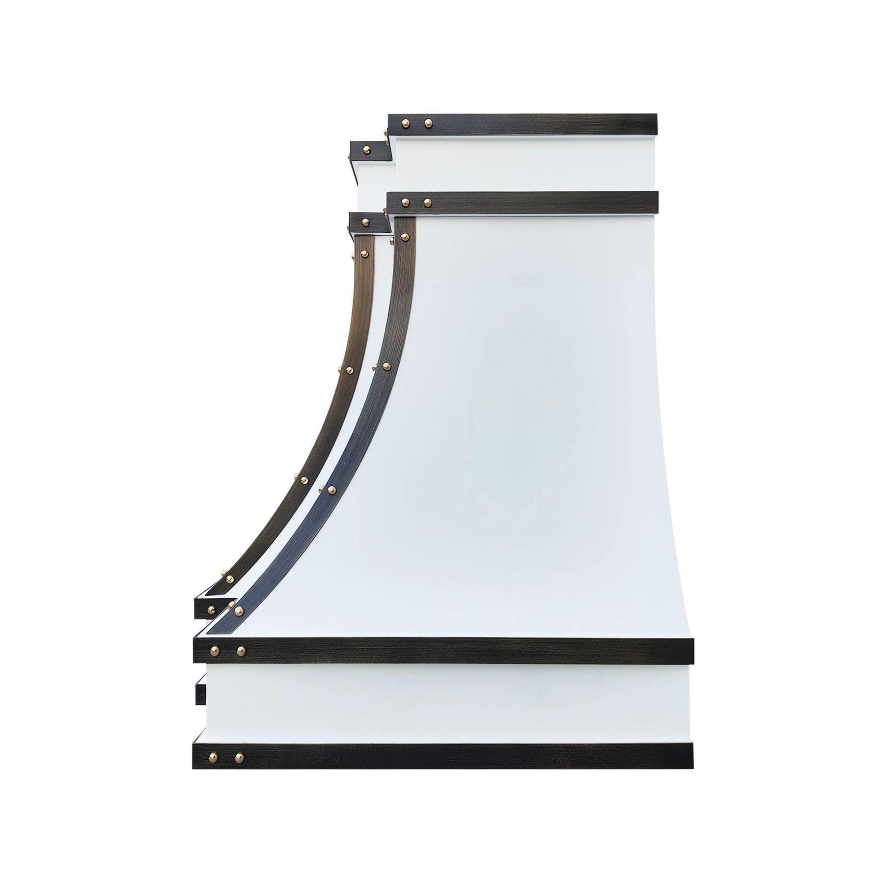 Fobest White Stainless Steel Range Hood Grey Straps FSS-375-Stainless Steel Range Hood-Fobest