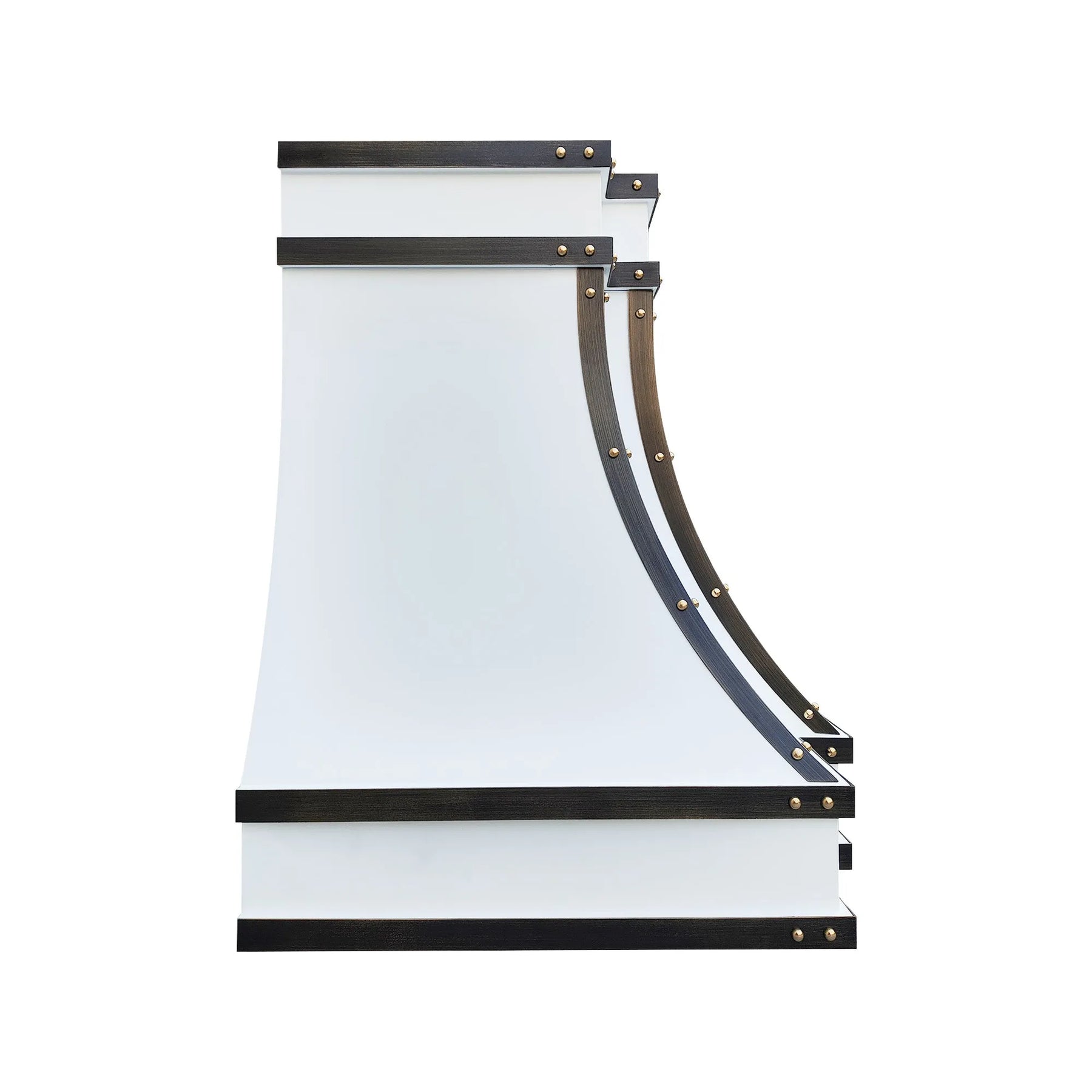 Fobest White Stainless Steel Range Hood Grey Straps FSS-375-Stainless Steel Range Hood-Fobest