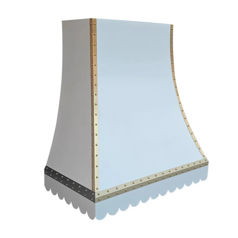 Fobest White Stainless Steel Range Hood Scalloped Bottom FSS-165-Stainless Steel Range Hood-Fobest