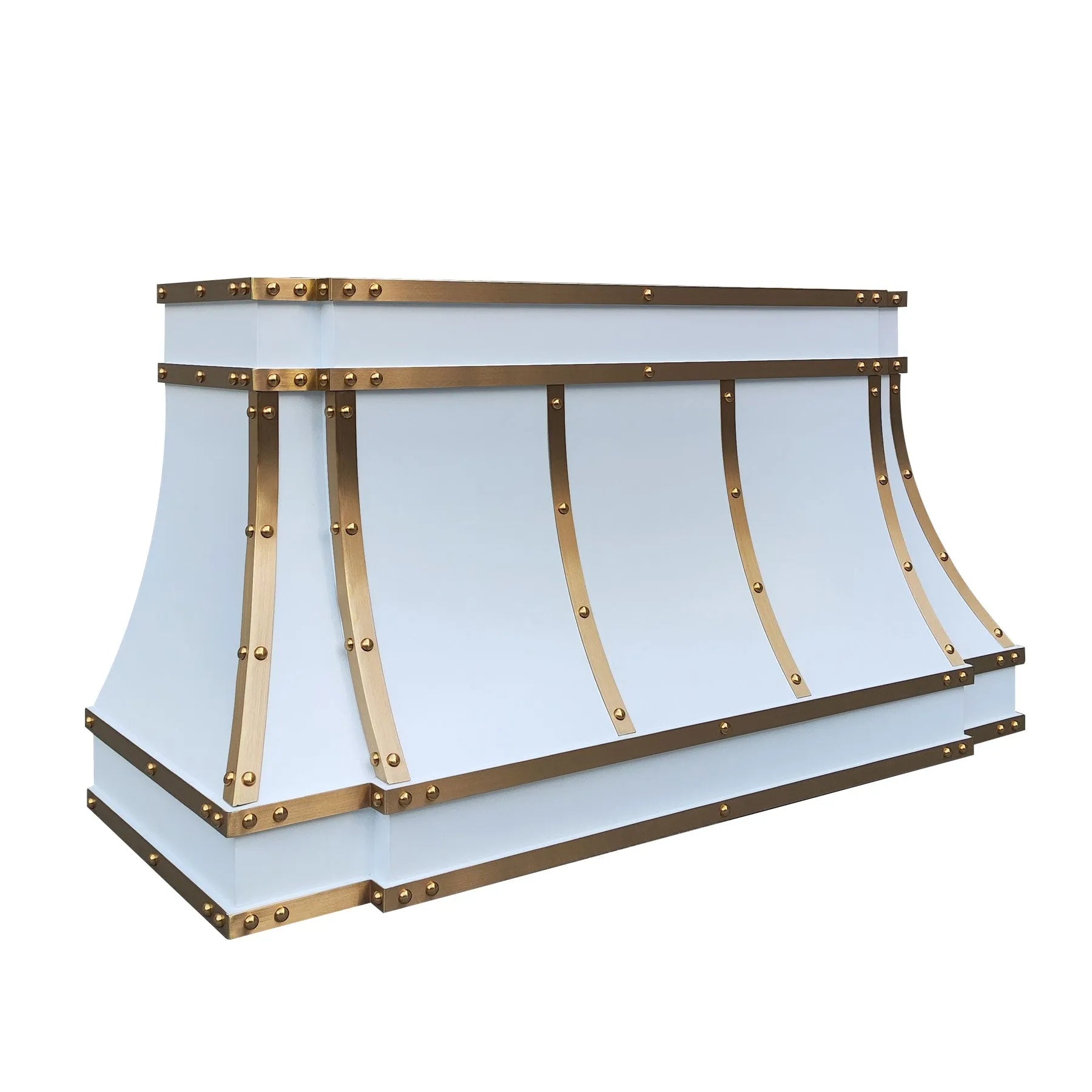 Fobest White Stainless Steel Range Hood with Brass Color FSS-312-Stainless Steel Range Hood-Fobest