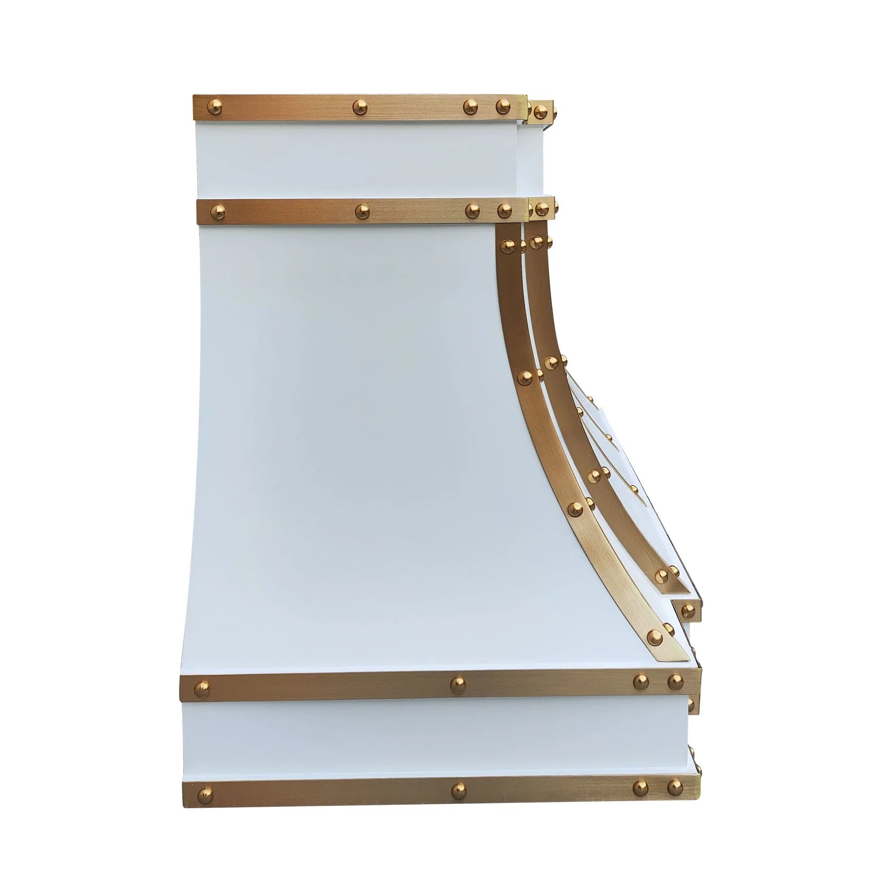 Fobest White Stainless Steel Range Hood with Brass Color FSS-312-Stainless Steel Range Hood-Fobest