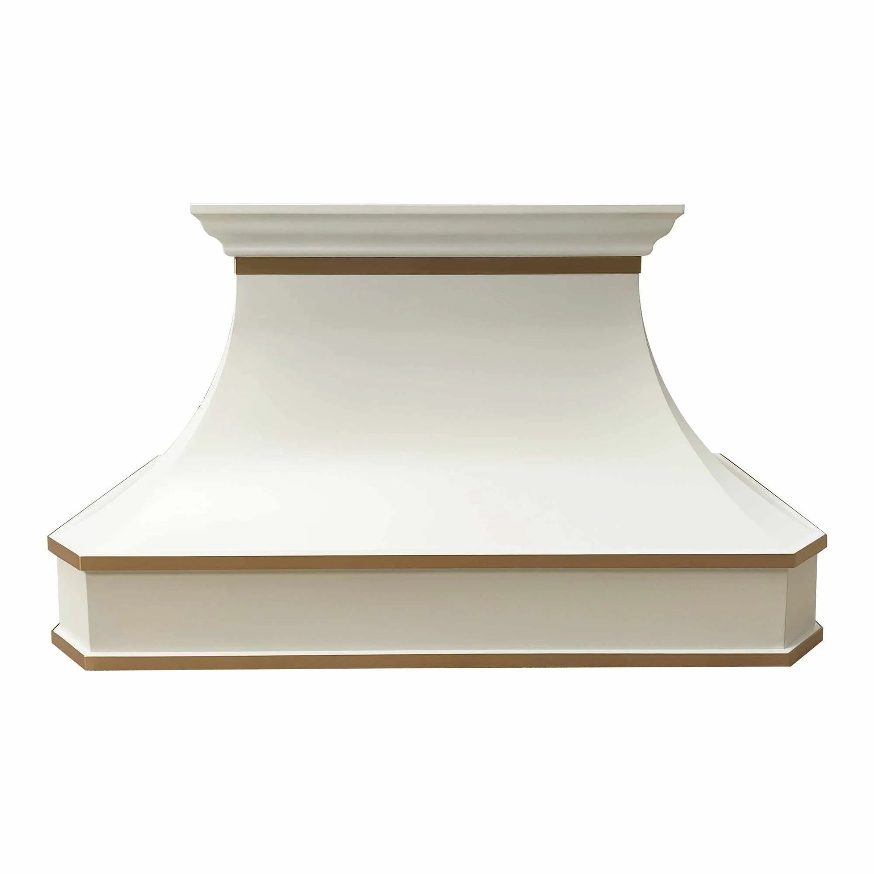 Fobest White Stainless Steel Range Hood with Brass Trims FSS-206-Stainless Steel Range Hood-Fobest