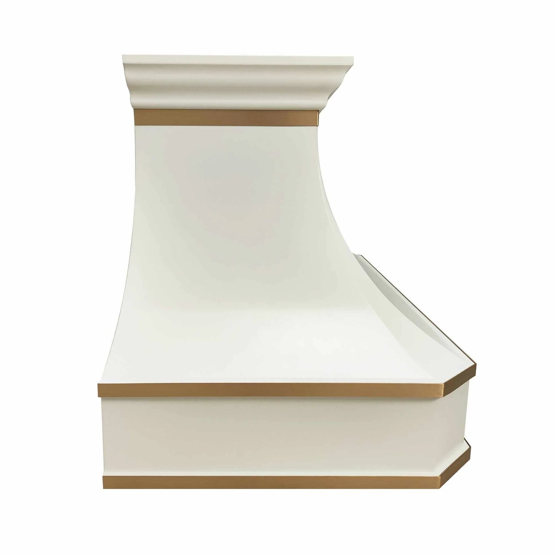Fobest White Stainless Steel Range Hood with Brass Trims FSS-206-Stainless Steel Range Hood-Fobest