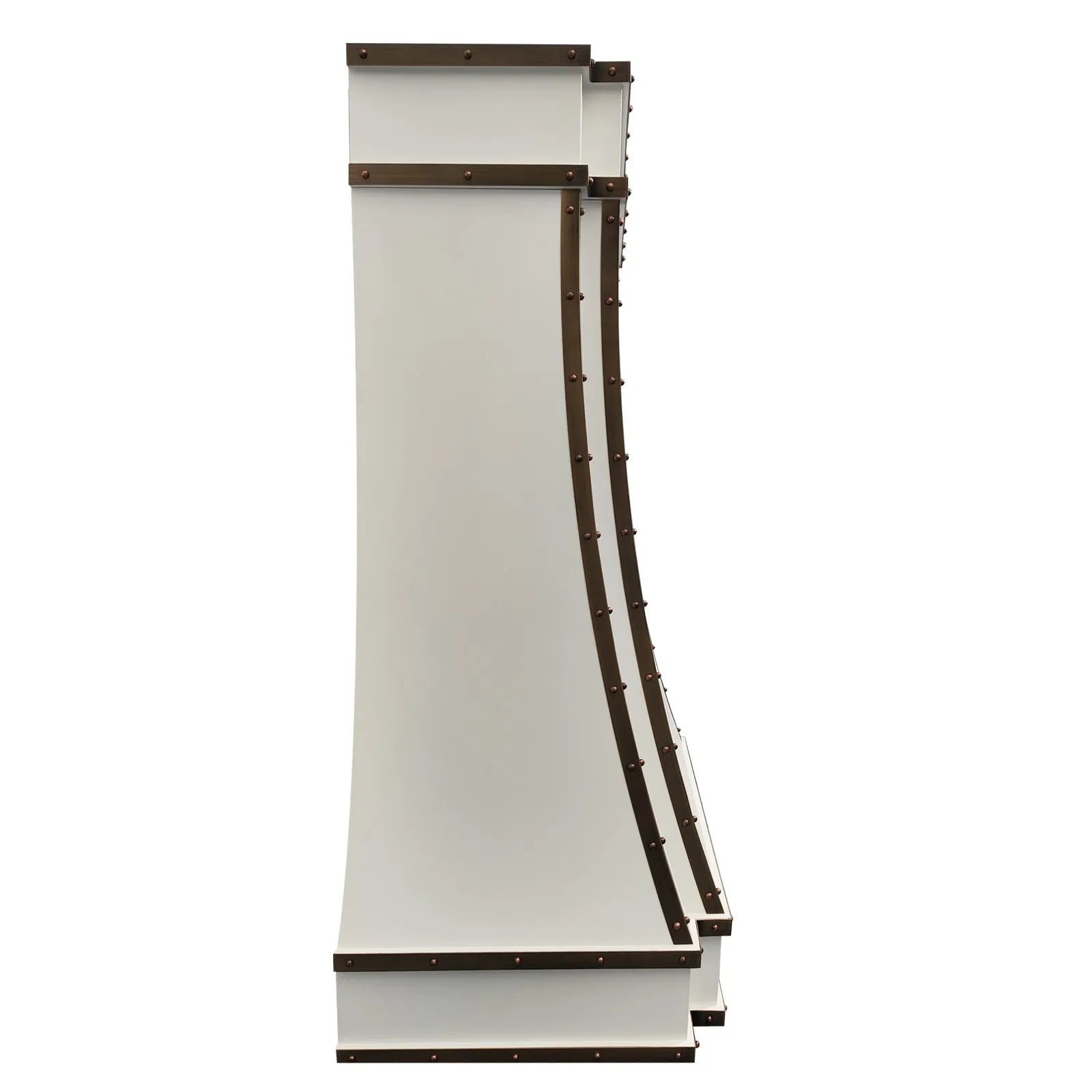 Fobest White Stainless Steel Range Hood with Copper Trims FSS-166-Stainless Steel Range Hood-Fobest