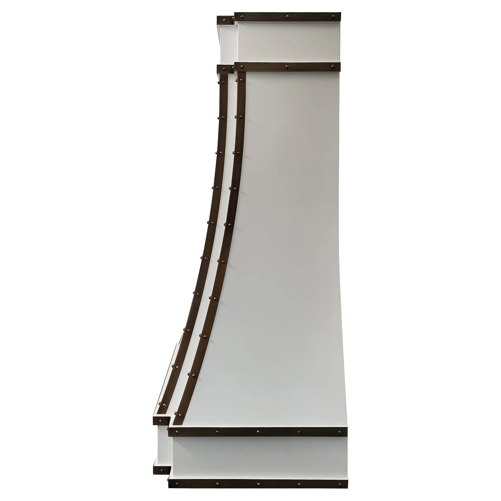 Fobest White Stainless Steel Range Hood with Copper Trims FSS-166-Stainless Steel Range Hood-Fobest