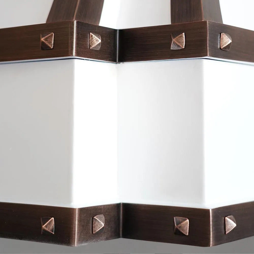 Fobest White Stainless Steel Range Hood with Copper Trims FSS-166-Stainless Steel Range Hood-Fobest