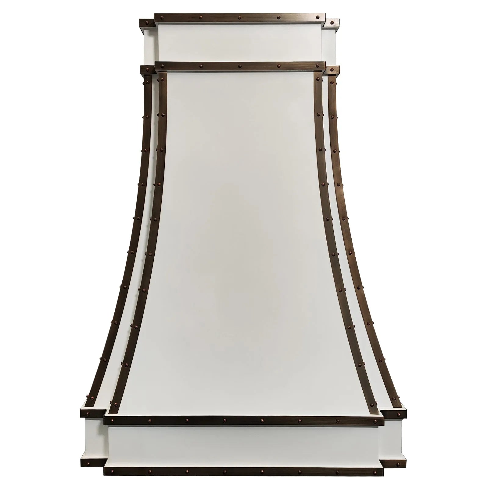 Fobest White Stainless Steel Range Hood with Copper Trims FSS-166-Stainless Steel Range Hood-Fobest