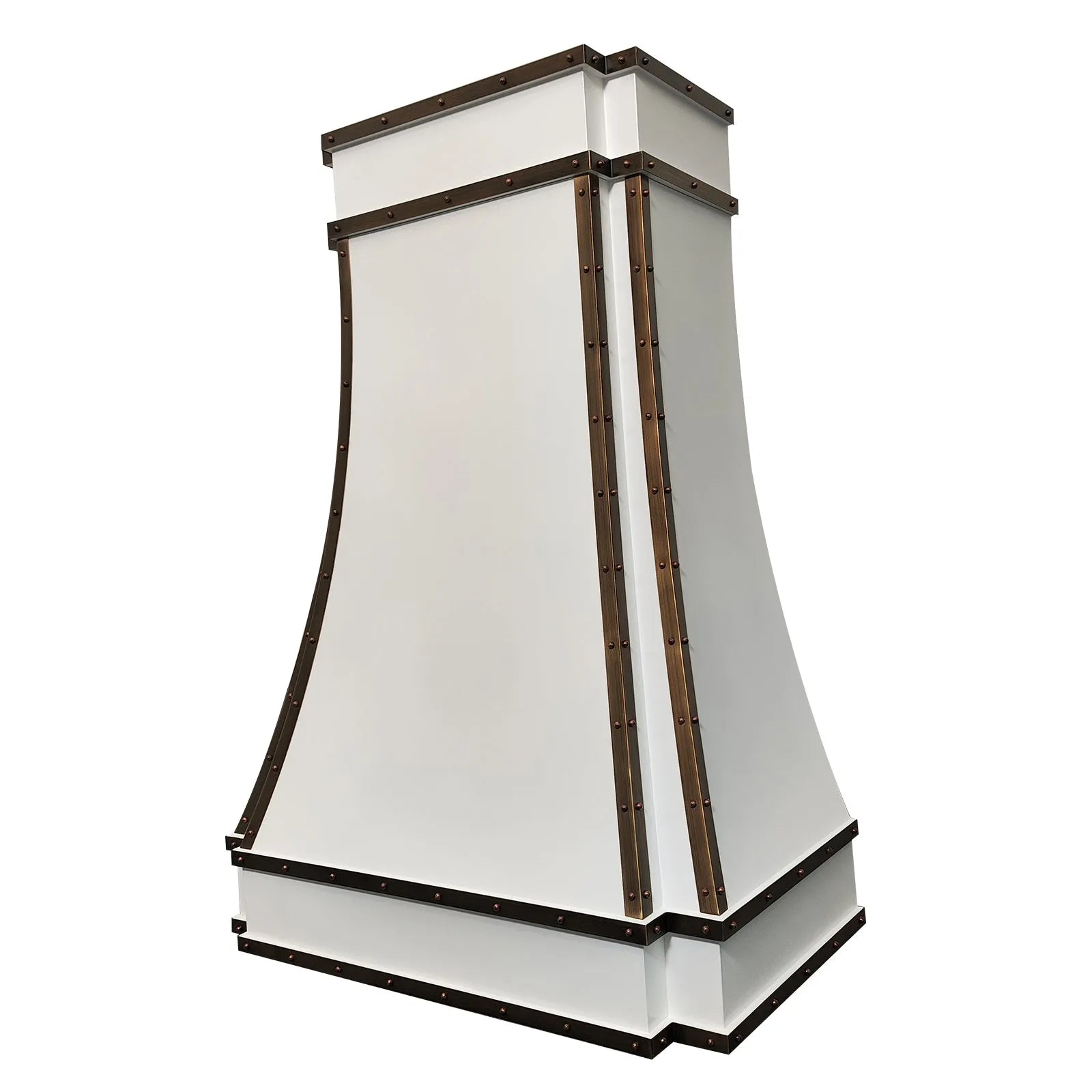 Fobest White Stainless Steel Range Hood with Copper Trims FSS-166-Stainless Steel Range Hood-Fobest