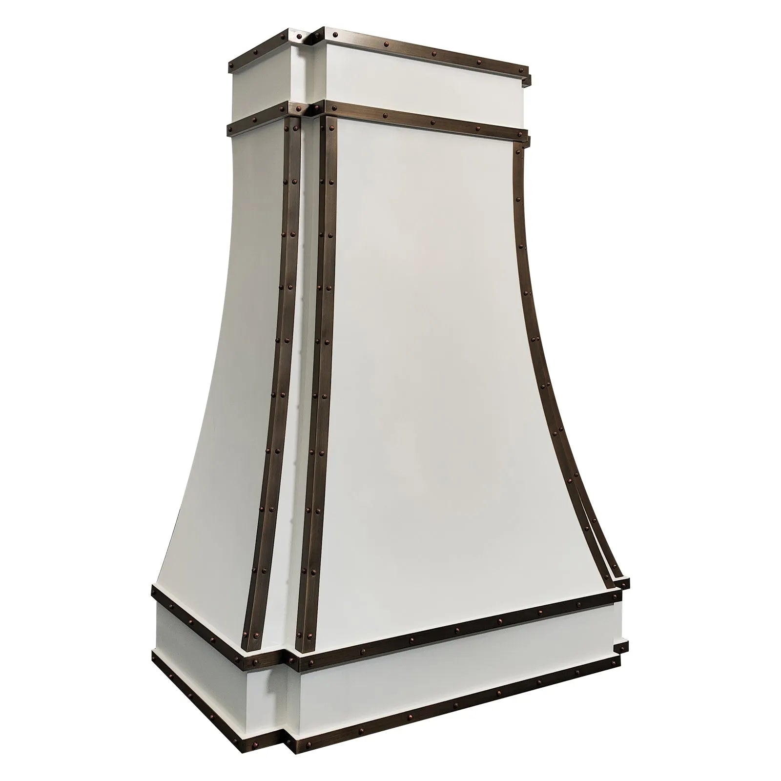 Fobest White Stainless Steel Range Hood with Copper Trims FSS-166-Stainless Steel Range Hood-Fobest