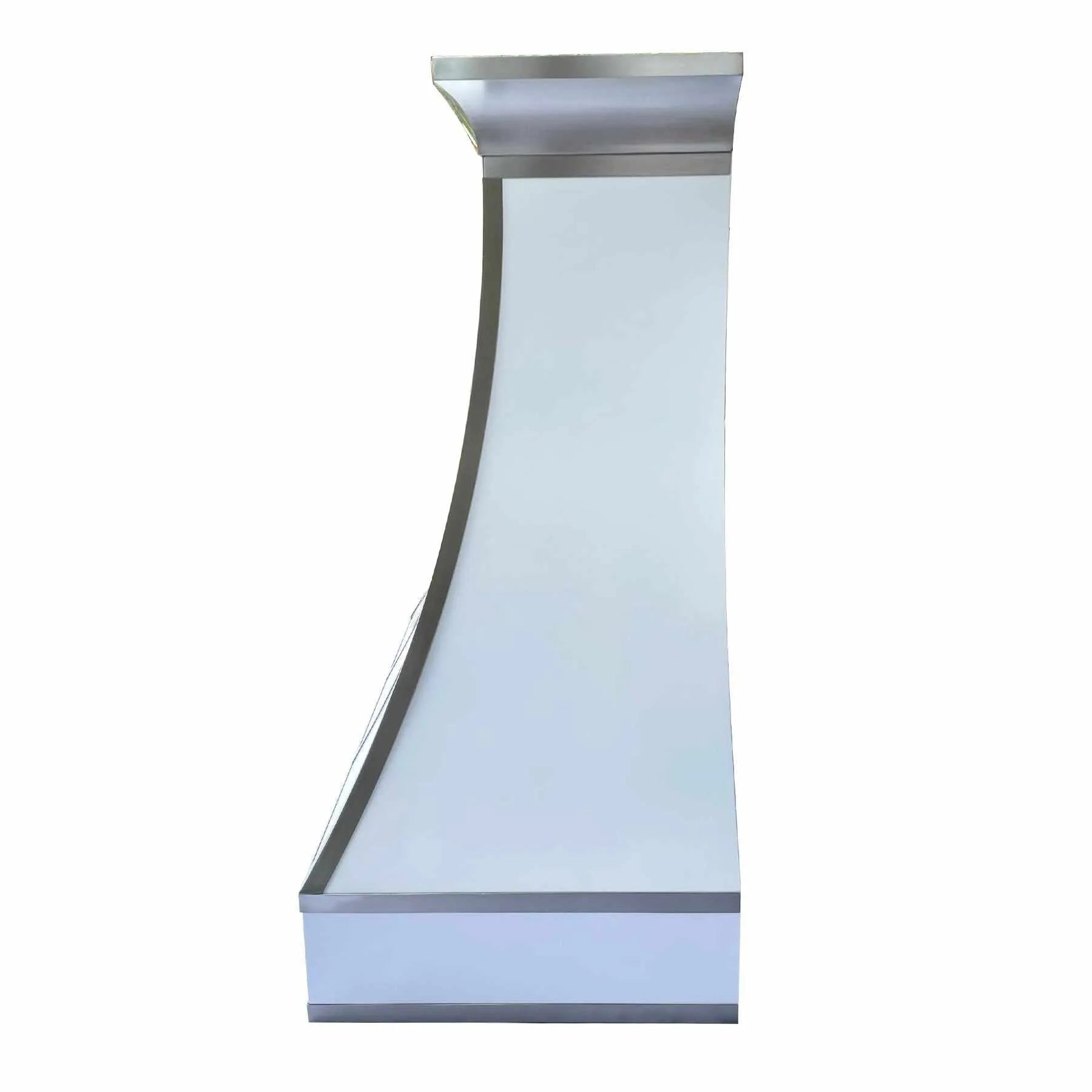 Fobest White Stainless Steel Range Hood with Crown FSS-233-Stainless Steel Range Hood-Fobest