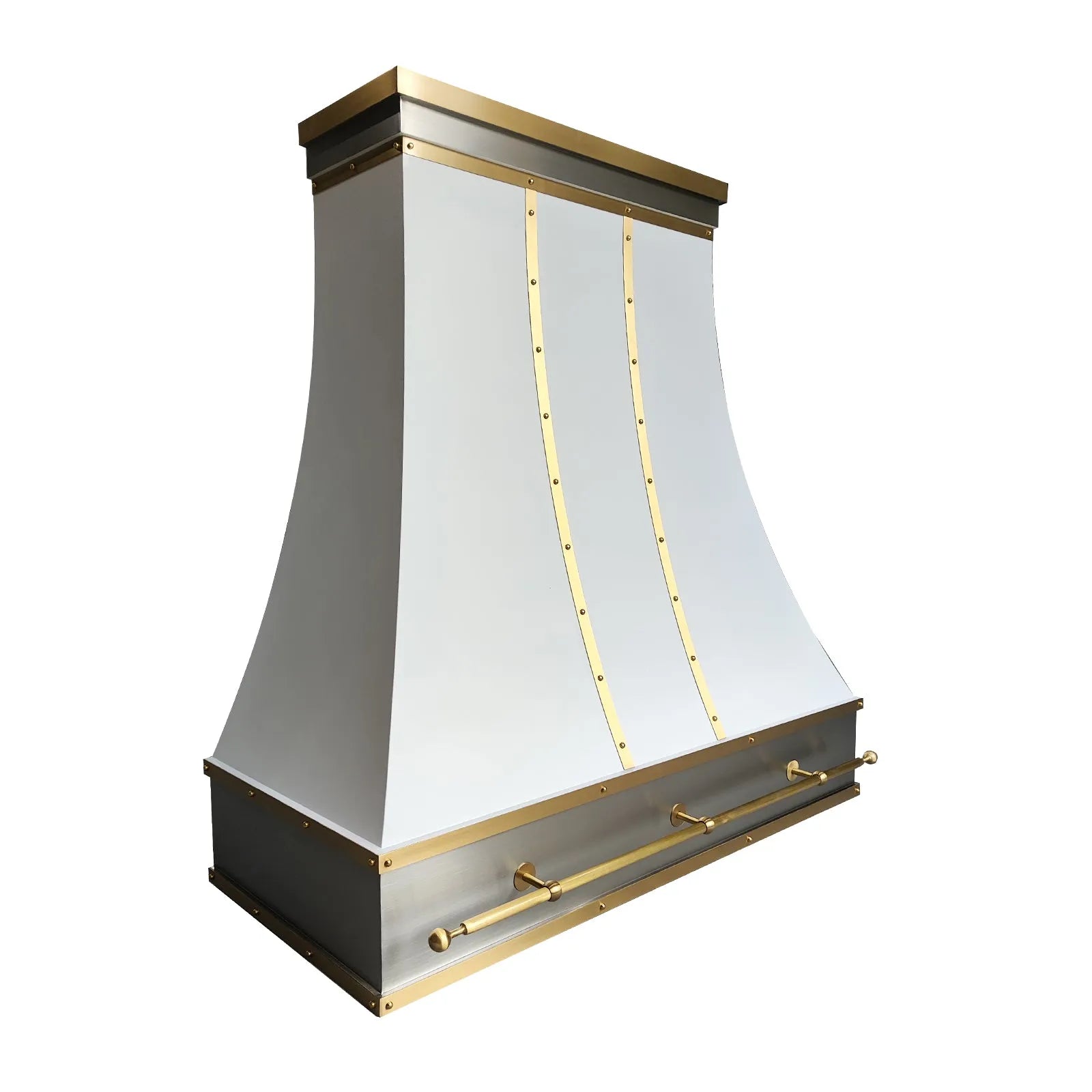 Fobest White and Brass Kitchen Range Hood FSS-421-Stainless Steel Range Hood-Fobest