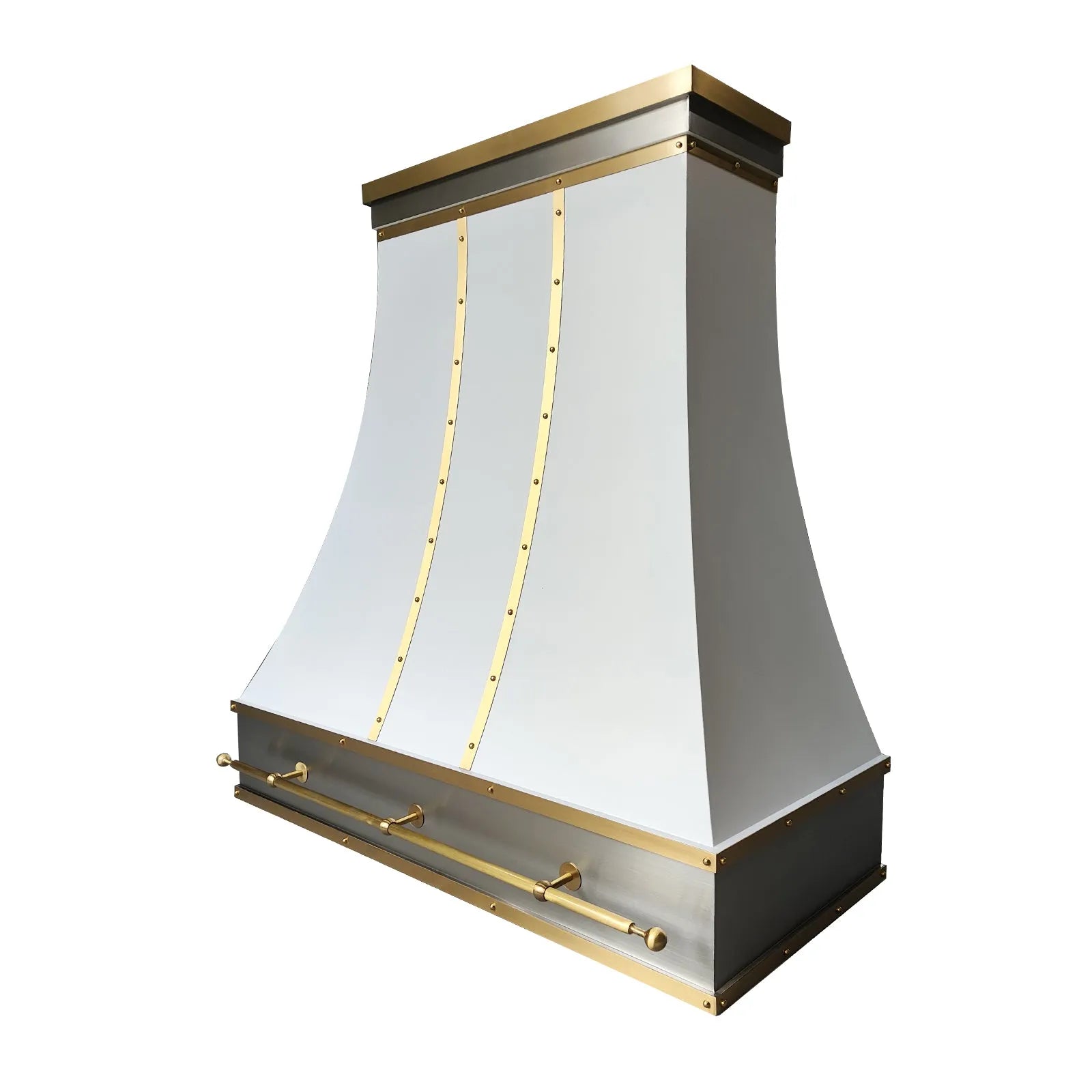Fobest White and Brass Kitchen Range Hood FSS-421-Stainless Steel Range Hood-Fobest