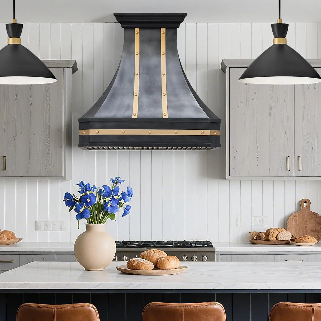 Fobest Zinc Range Hood with Brass Strap FSS-381-Stainless Steel Range Hood-Fobest
