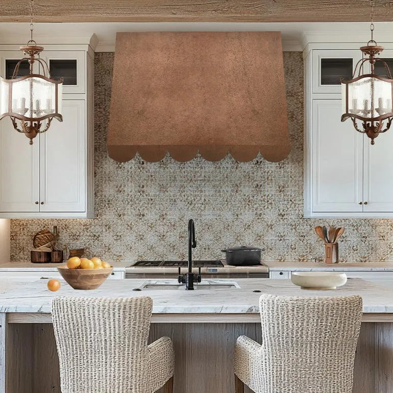 Fobest vintage Copper Range Hood with Scalloped Bottom FCP-228-Copper Range Hood-Fobest