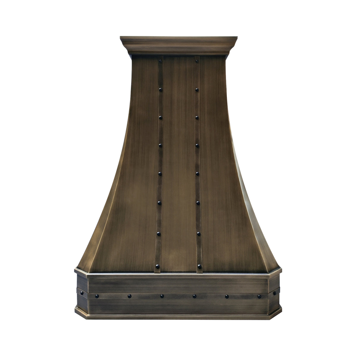 Fobest Aged Brass Custom Range Hood for Modern Rustic Kitchens FSS-549