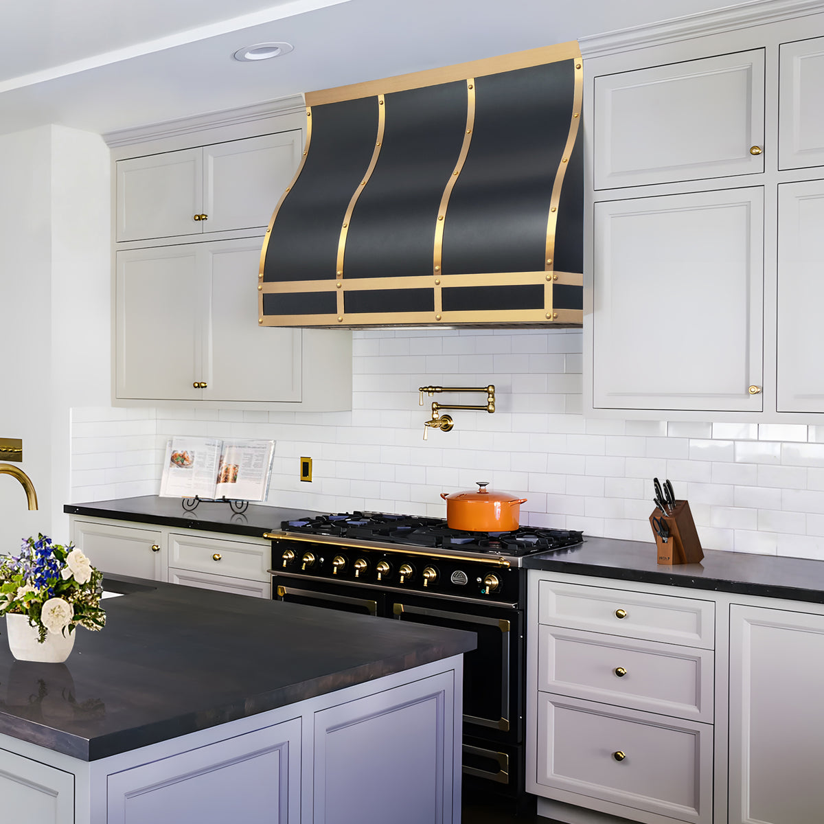 Fobest Black Metal Kitchen Hood Stainless Steel Barrel Design FSS-518