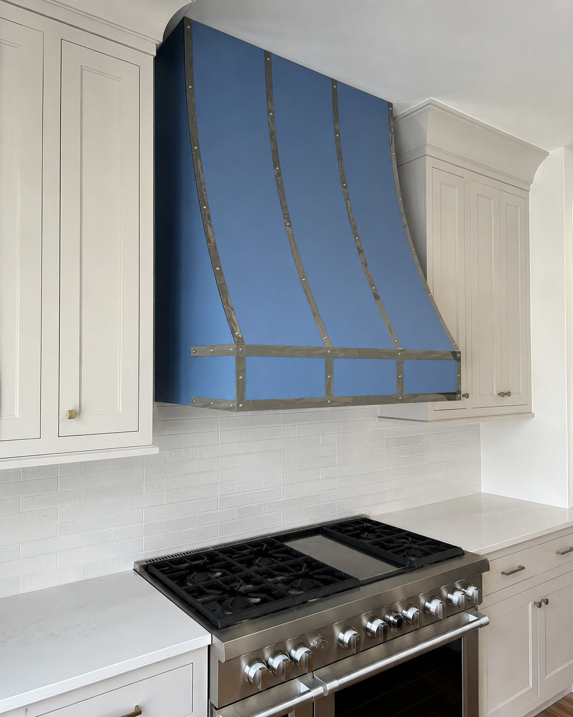 Fobest Blue Stainless Steel Custom Range Hood with Straps FSS-445