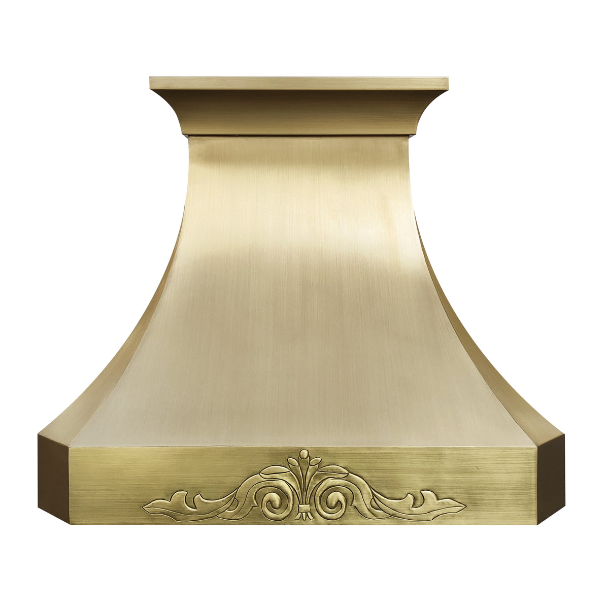 Fobest Brushed Brass Range Hood with Decorative Apron FSS-488