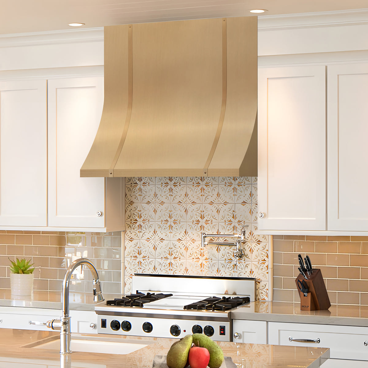 Fobest California Luxury Brushed Brass Range Hood FSS-524
