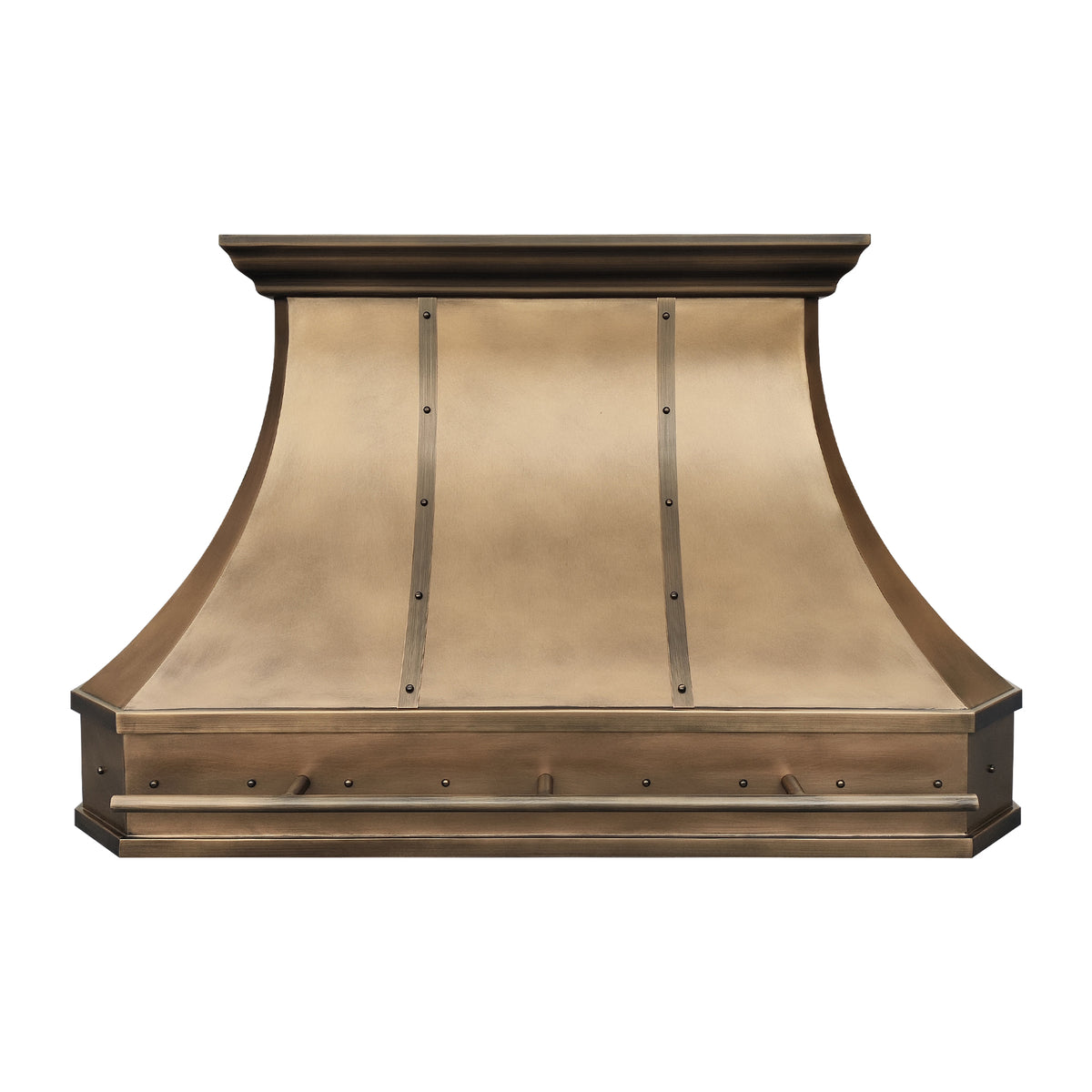 Fobest Chicago Aged Brass Stove Hoods with Riveted Accents FSS-496