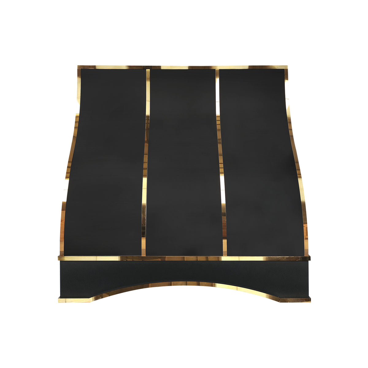 Fobest Custom Black Metal Range Hood with Polished Brass Trim FSS-690