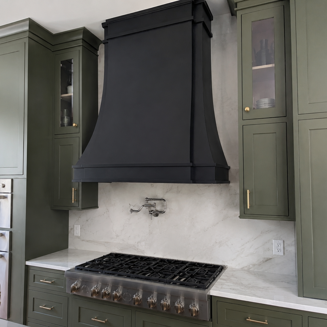 Fobest Custom Black Stainless Steel Range Hood in Tall Parallel Design FSS-587