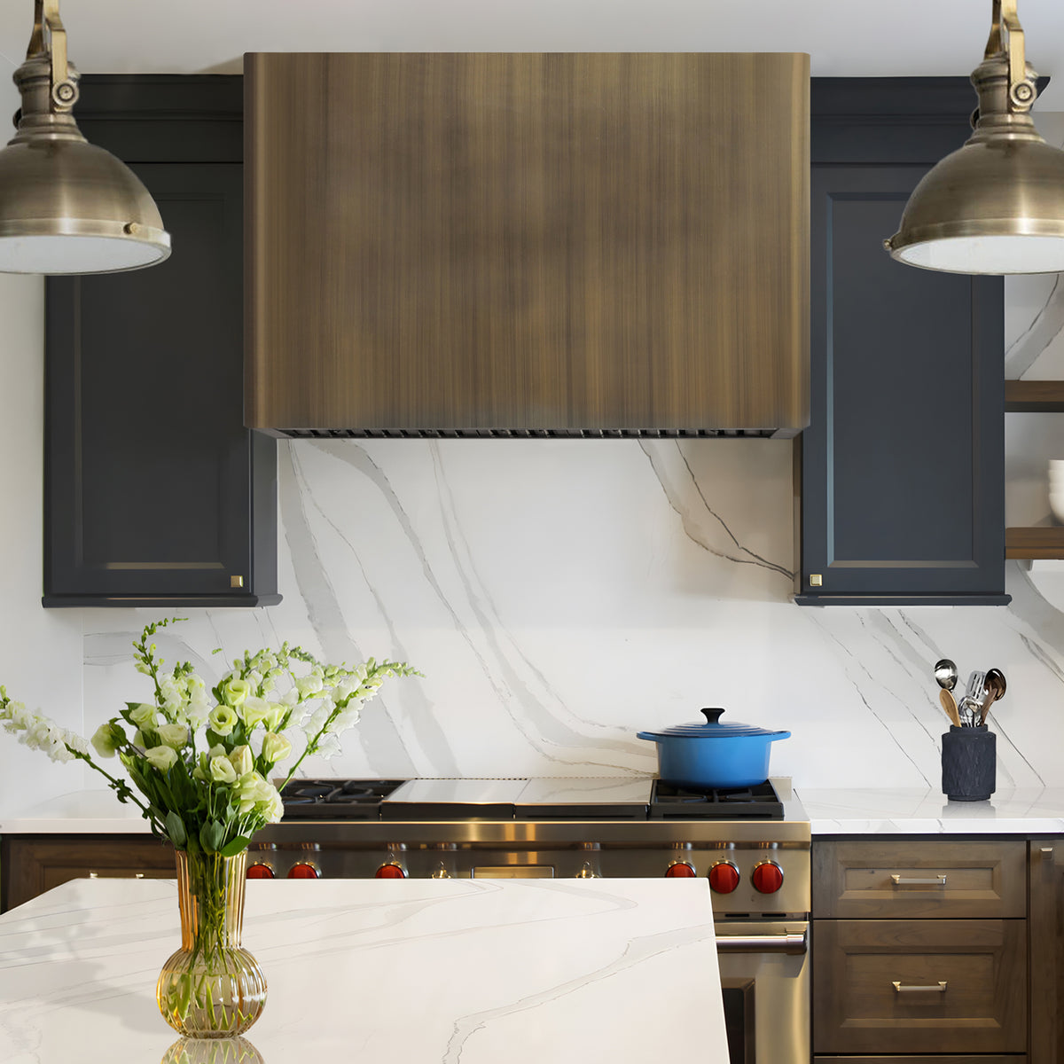 Fobest Custom Box Aged Brass Range Hood FSS-585