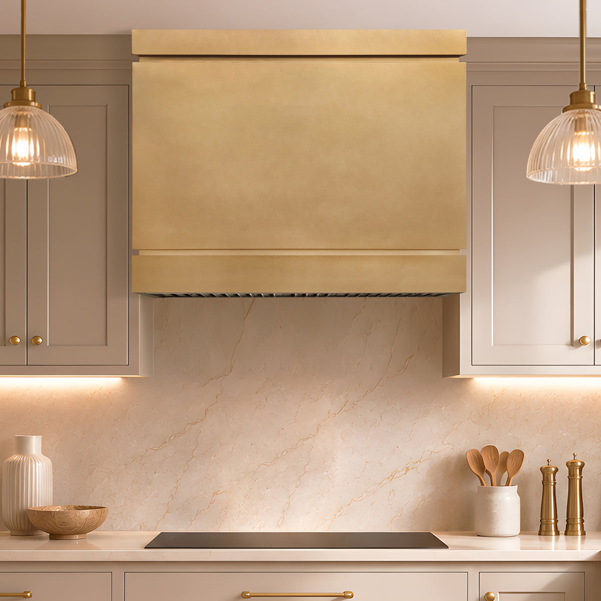 Fobest Custom Brass Range Hood in Box Design FSS-670