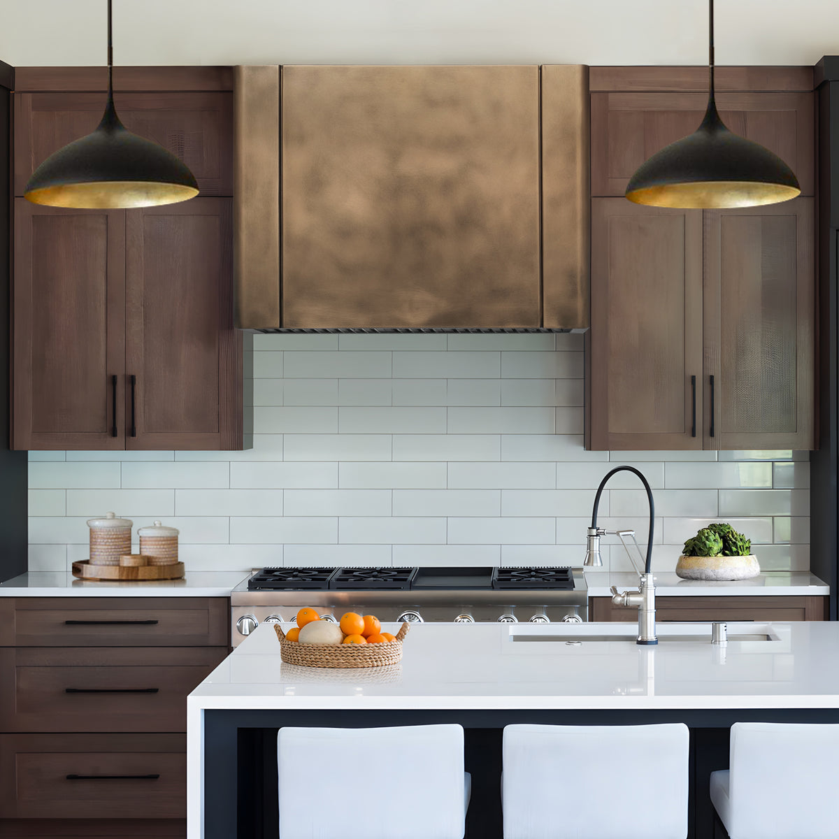 Fobest Custom Brass Range Hood with Aged Brass Finish FSS-333